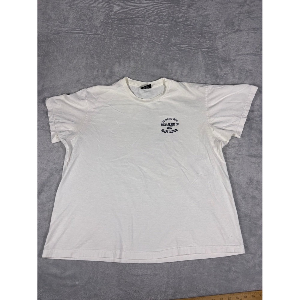 Polo Jeans Co. Ralph Lauren Athletic Dept. 1967 T-Shirt RL Mens XXL White